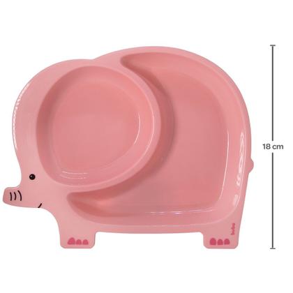 Imagem de Kit 2 pratos infantil introdução alimentar com divisórias divertido para bebe e criança plástico buba