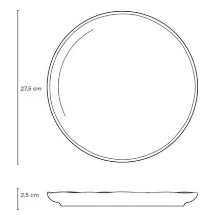 Imagem de Kit 2 Pratos Raso 27,5cm e Sobremesa 21,5cm Limonata Cerâmica Porto Brasil Cozinha Mesa Posta