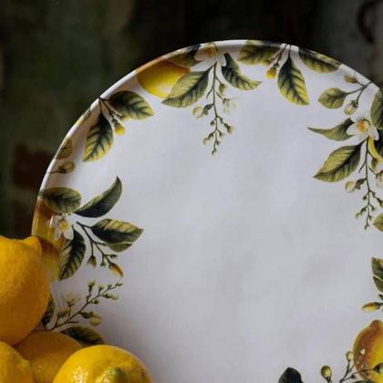 Imagem de Kit 2 Pratos Raso 27,5cm e Sobremesa 21,5cm Limonata Cerâmica Porto Brasil Cozinha Mesa Posta