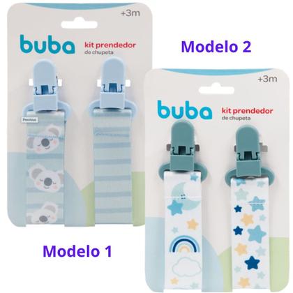 Imagem de Kit 2 Prendedores de Chupeta Buba, Clip Trava, Fecho Tipo Jacaré, Design Fofinho, Mantém Chupeta Limpa e Perto do Bebê