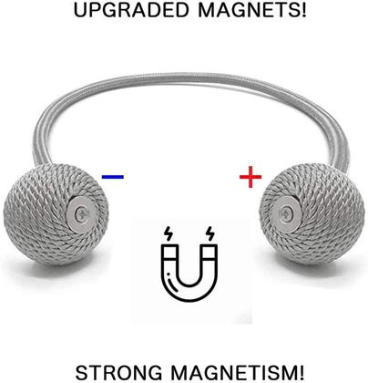 Imagem de Kit 2 Prendedores De Cortina Magnético Presilhas Abraçadeira com Imã LUMAI