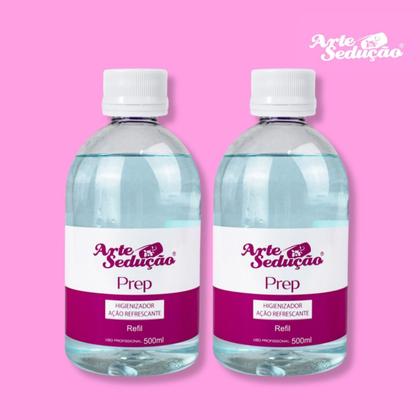 Imagem de Kit 2 Prep Refil 500ml Limpeza Instrumento Mãos Arte Sedução Manicure Nail Art Nail Designer Unha de Gel Higienização Higiene Utensílio Instrumento