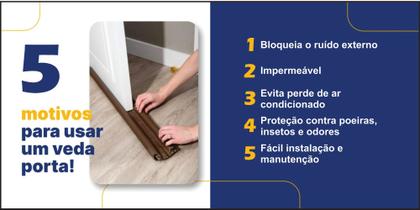 Imagem de Kit 2 Protetor de Porta Veda Porta Impermeavel contra Insetos e Poeiras Ajustavel de 50 A 120 cm