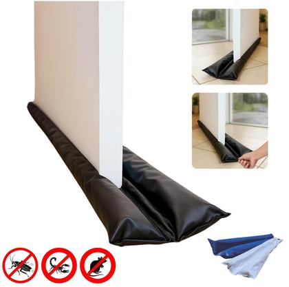 Imagem de KIT 2 Protetor porta Impermeável Duplo Bichos Água Ar Pó Ruído barulho encaixe veda inseto rolinho poeira residencial rodapé vedapó Chuva Sujeira