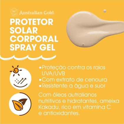 Imagem de Kit 2 Protetor Solar Corporal Spray Gel FPS30 Australian Gold 237g