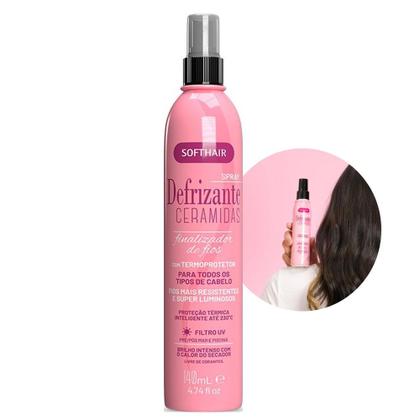 Imagem de Kit 2 Protetor Térmico para Cabelo Spray Defrizante Ceramidas Soft Hair 140ml