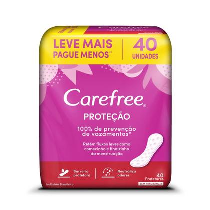 Imagem de Kit 2 Protetores Diário Carefree Proteção sem Perfume 40 Unidades