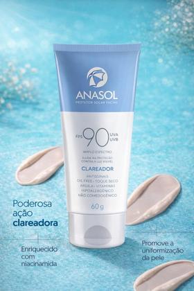 Imagem de Kit 2 Protetores Solar Facial Anasol Clareador FPS 90