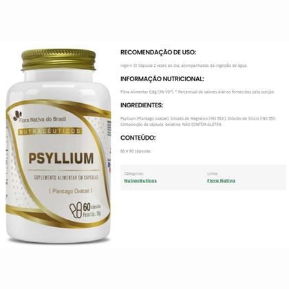 Imagem de Kit 2 Psyllium de 500mg 120 Cápsulas Flora Nativa