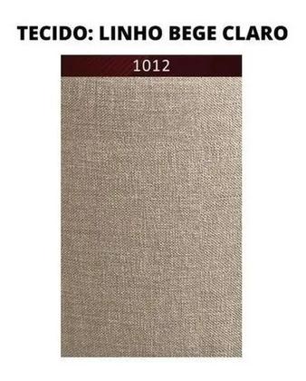 Imagem de Kit 2 Puff Banquinho Decorativo Linho Luxo Pés Maciça