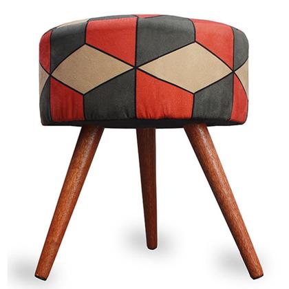 Imagem de Kit 2 Puff Cama Inbox Kingston Redondo com Pés em Madeira Maciça Tecido Suede