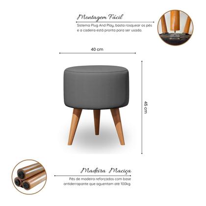 Imagem de Kit 2 Puff Decorativo Redondo, Puff Para Penteadeira E Sala De Estar, Puf Decoração Apoio Para Pés