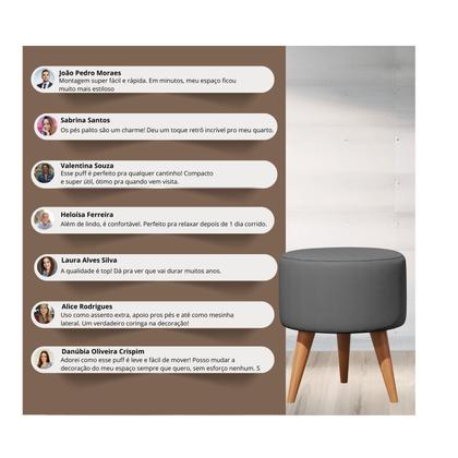 Imagem de Kit 2 Puff Decorativo Redondo, Puff Para Penteadeira E Sala De Estar, Puf Decoração Apoio Para Pés