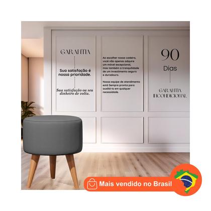 Imagem de Kit 2 Puff Decorativo Redondo, Puff Para Penteadeira E Sala De Estar, Puf Decoração Apoio Para Pés