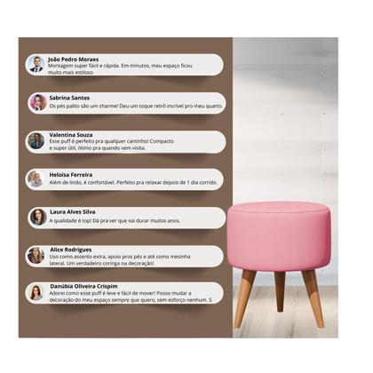 Imagem de Kit 2 Puff Decorativo Redondo, Puff Para Penteadeira E Sala De Estar, Puf Decoração Apoio Para Pés