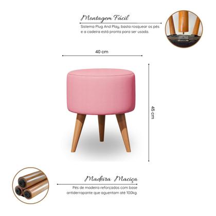 Imagem de Kit 2 Puff Decorativo Redondo, Puff Para Penteadeira E Sala De Estar, Puf Decoração Apoio Para Pés