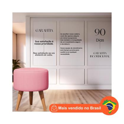 Imagem de Kit 2 Puff Decorativo Redondo, Puff Para Penteadeira E Sala De Estar, Puf Decoração Apoio Para Pés
