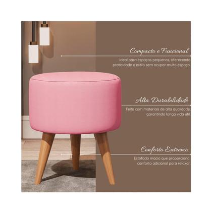 Imagem de Kit 2 Puff Decorativo Redondo, Puff Para Penteadeira E Sala De Estar, Puf Decoração Apoio Para Pés