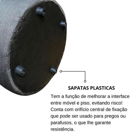 Imagem de Kit 2 Puff Perse Redondo Decorativo Para Sala Quarto Puf Tecido em Linho