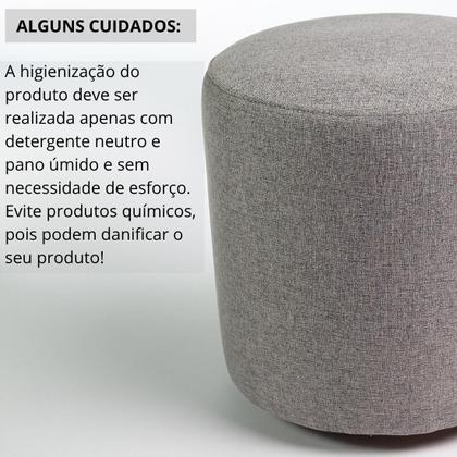 Imagem de Kit 2 Puff Perse Redondo Decorativo Para Sala Quarto Puf Tecido em Linho