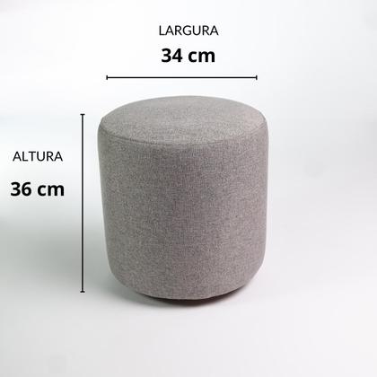 Imagem de Kit 2 Puff Perse Redondo Decorativo Para Sala Quarto Puf Tecido em Linho