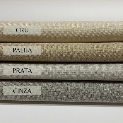 Imagem de Kit 2 Puff Perse Redondo Decorativo Para Sala Quarto Puf Tecido em Linho