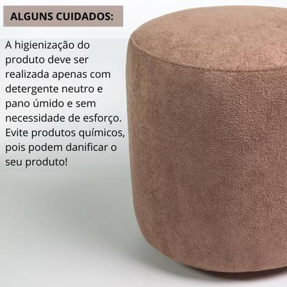 Imagem de Kit 2 Puff Perse Redondo Organico Puffe Decorativo Tecido boucle