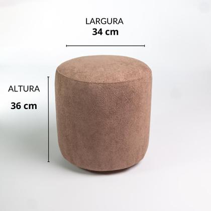 Imagem de Kit 2 Puff Perse Redondo Organico Puffe Decorativo Tecido boucle