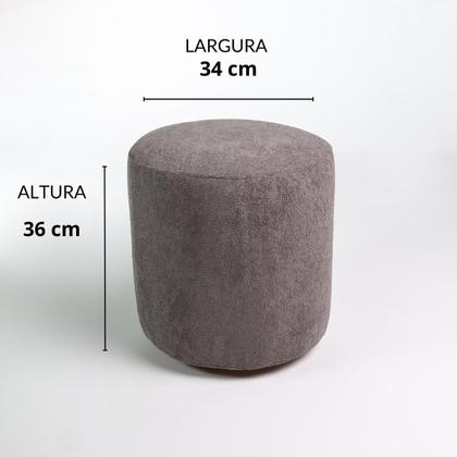 Imagem de Kit 2 Puff Perse Redondo Organico Puffe Decorativo Tecido boucle