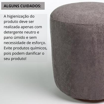 Imagem de Kit 2 Puff Perse Redondo Organico Puffe Decorativo Tecido boucle