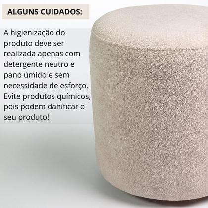 Imagem de Kit 2 Puff Perse Redondo Organico Puffe Decorativo Tecido boucle