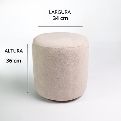 Imagem de Kit 2 Puff Perse Redondo Organico Puffe Decorativo Tecido boucle
