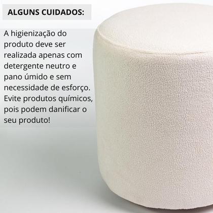 Imagem de Kit 2 Puff Perse Redondo Organico Puffe Decorativo Tecido boucle