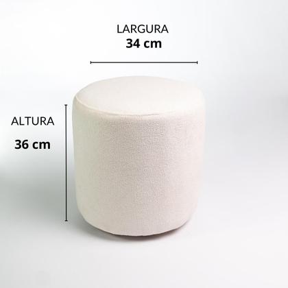 Imagem de Kit 2 Puff Perse Redondo Organico Puffe Decorativo Tecido boucle