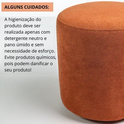 Imagem de Kit 2 Puff Perse Redondo Organico Puffe Decorativo Tecido boucle