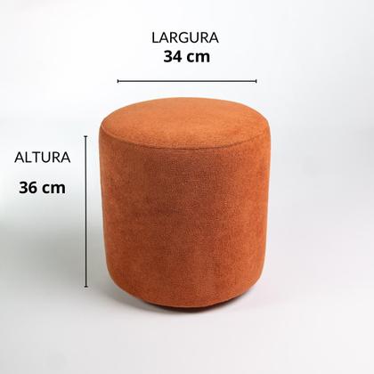 Imagem de Kit 2 Puff Perse Redondo Organico Puffe Decorativo Tecido boucle