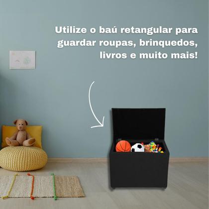 Imagem de Kit 2 Puff Pufe Baú Decorativo Organizador Retangular