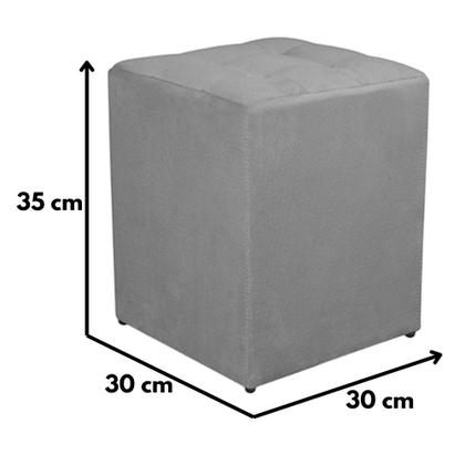 Imagem de Kit 2 Puff Quadrado Decorativo Suede