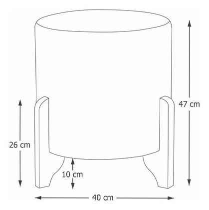 Imagem de Kit 2 Puff Redondo Em Linho Com Pés Em Madeira Maciça Decorativo Sala Quarto