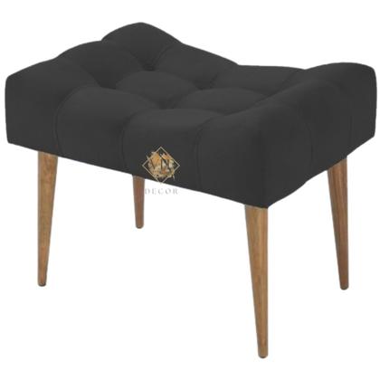 Imagem de Kit 2 Puff Requinte Retangular Pés Palito Pufe Puf