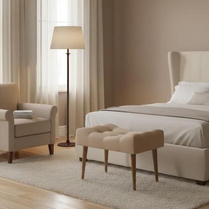 Imagem de Kit 2 Puff Requinte Retangular Pés Palito Pufe Puf