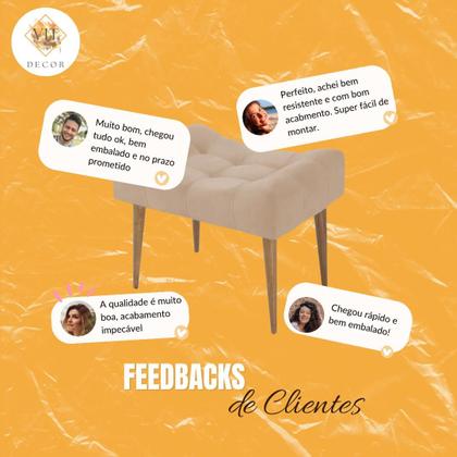 Imagem de Kit 2 Puff Requinte Retangular Pés Palito Pufe Puf