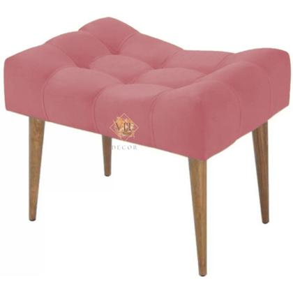 Imagem de Kit 2 Puff Requinte Retangular Pés Palito Pufe Puf