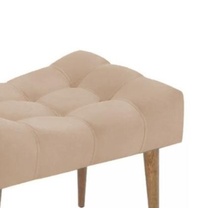 Imagem de Kit 2 Puff Requinte Retangular Pés Palito Pufe Puf