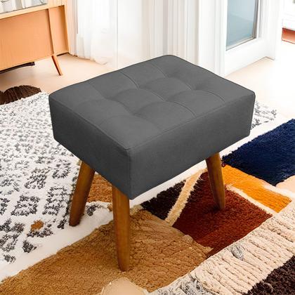 Imagem de Kit 2 Puff Retangular New para Sala e Quarto Suede Cinza - LH Decor