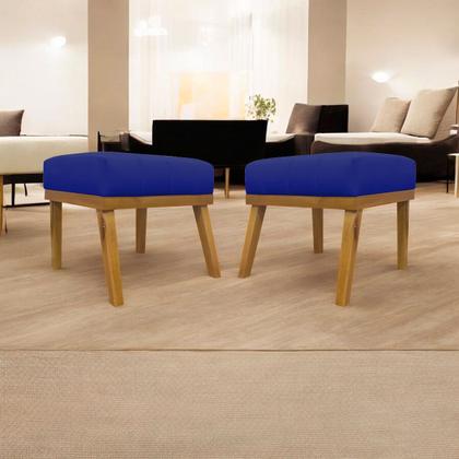 Imagem de Kit 2 Puffs de Sala Para Quarto Penteadeira Firenze Tecido Sintético