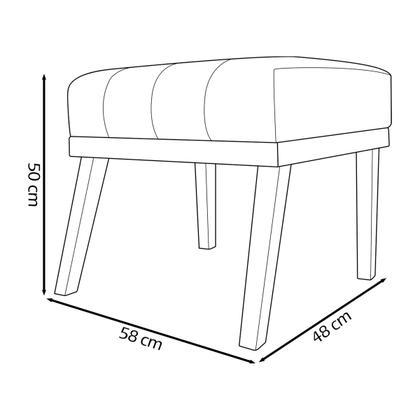 Imagem de Kit 2 Puffs de Sala Para Quarto Penteadeira Firenze Tecido Sintético
