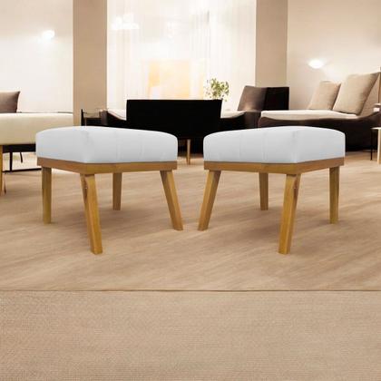 Imagem de Kit 2 Puffs de Sala Para Quarto Penteadeira Firenze Tecido Sintético