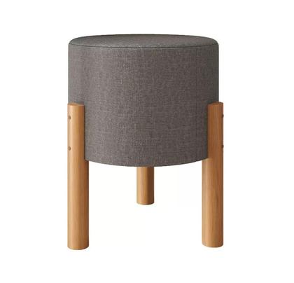 Imagem de Kit 2 Puffs Decorativo Redondo Banqueta Sala Quarto Escritório Pés Madeira Zuppy