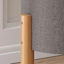 Imagem de Kit 2 Puffs Decorativo Redondo Banqueta Sala Quarto Escritório Pés Madeira Zuppy